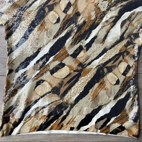 Marina Rinaldi Abstract Sequins Knit Blouse - Picture 14 of 16